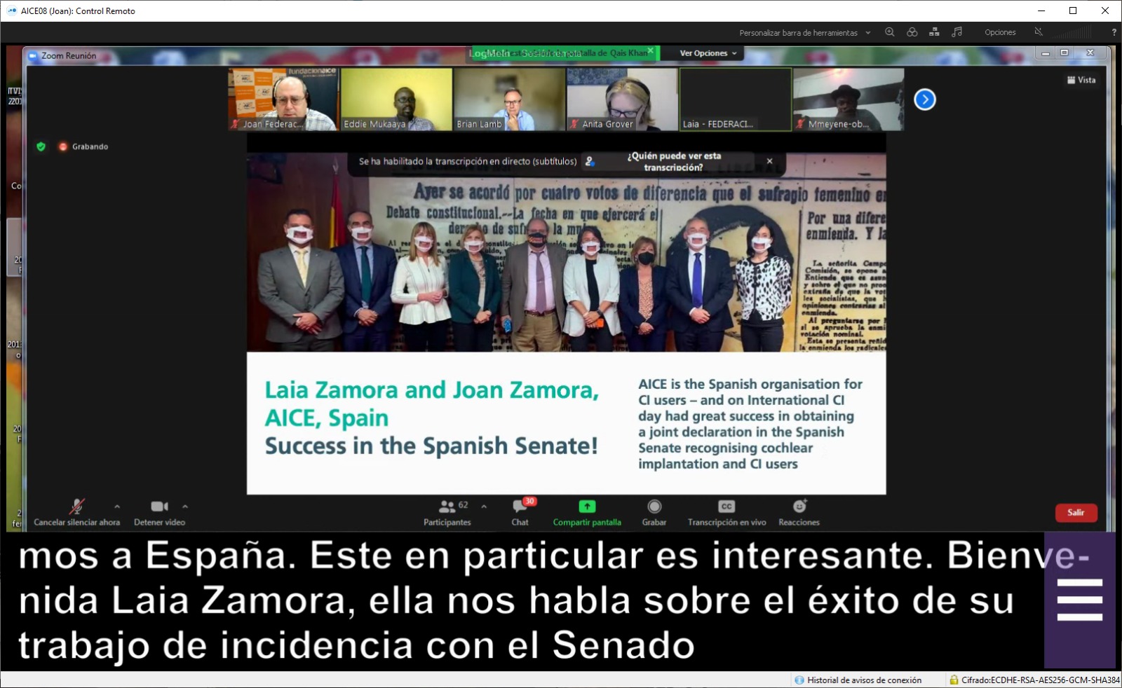 The Spanish Government recognises CI users and AICE