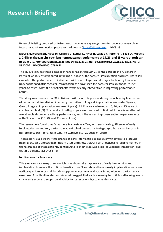 NEW RESEARCH BRIEFING FOR ADULTS